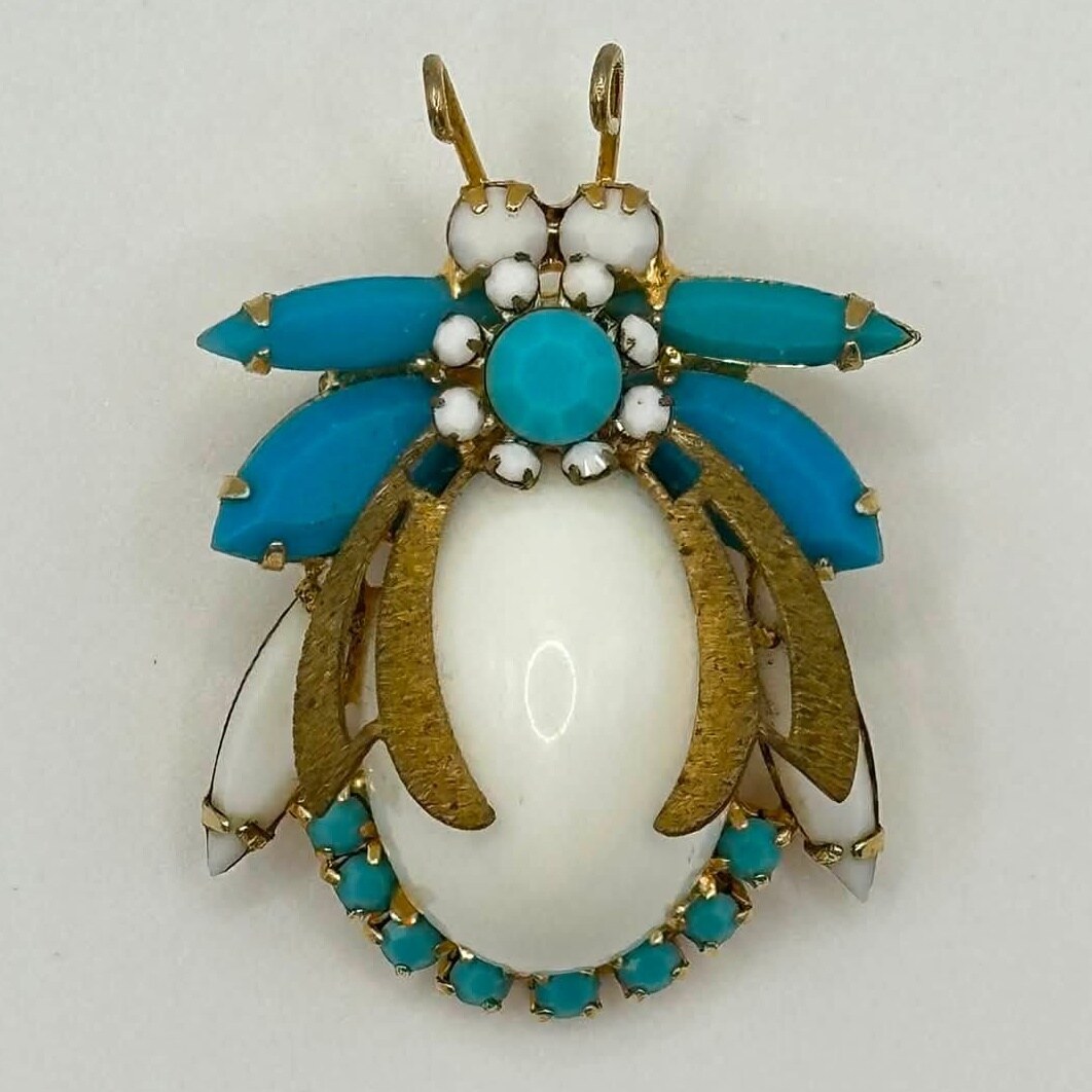 Front view of Multiple Colors Cabochons Brooch