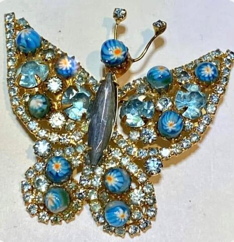 Blue Navettes Brooch