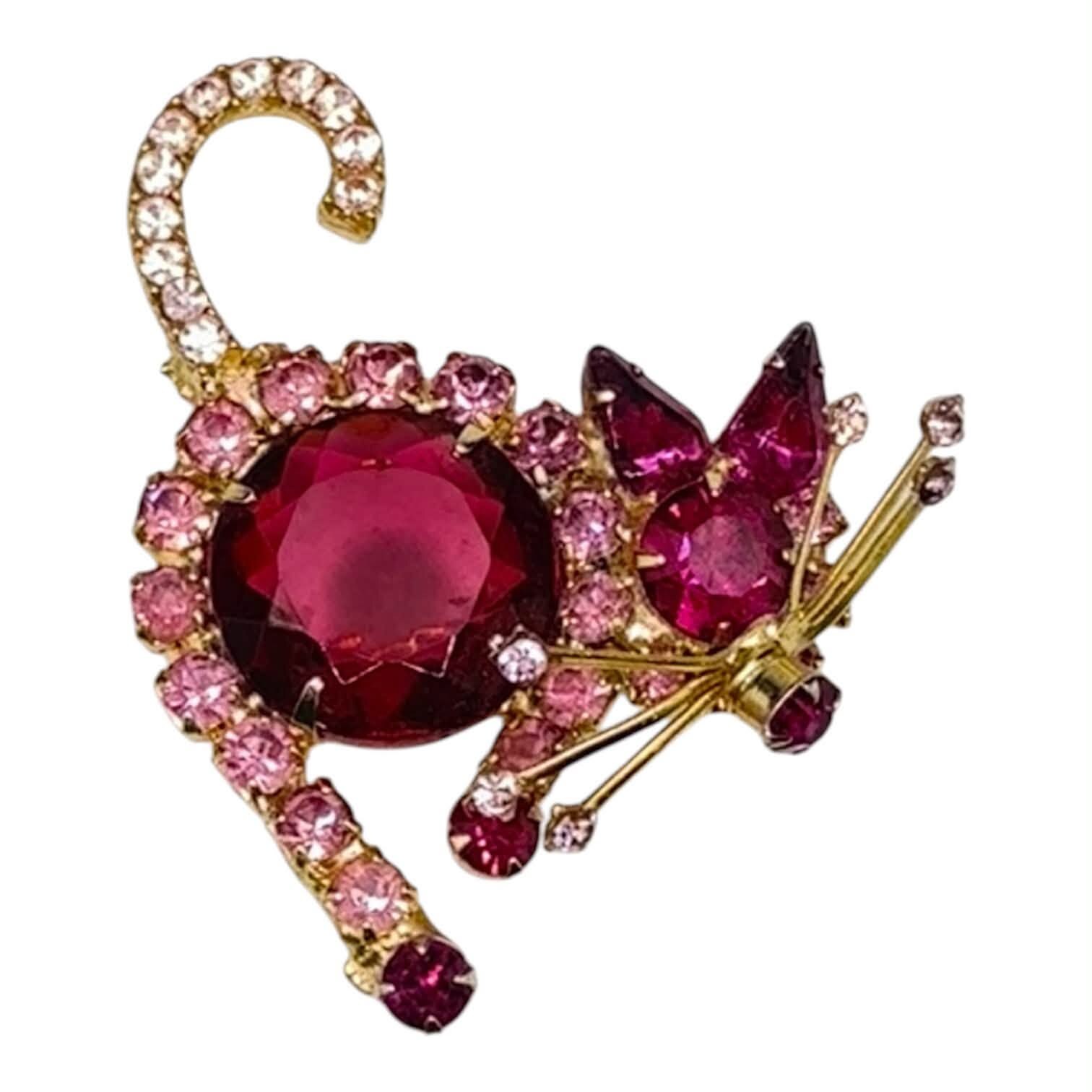 Front view of Pink Pear Brooch