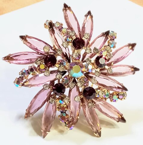 Pink Navettes Brooch