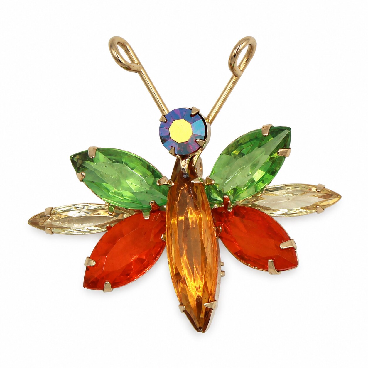Front view of Fall Navettes Brooch