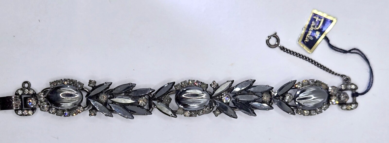 Front view of Hematite Scooped Bracelet 5 Link