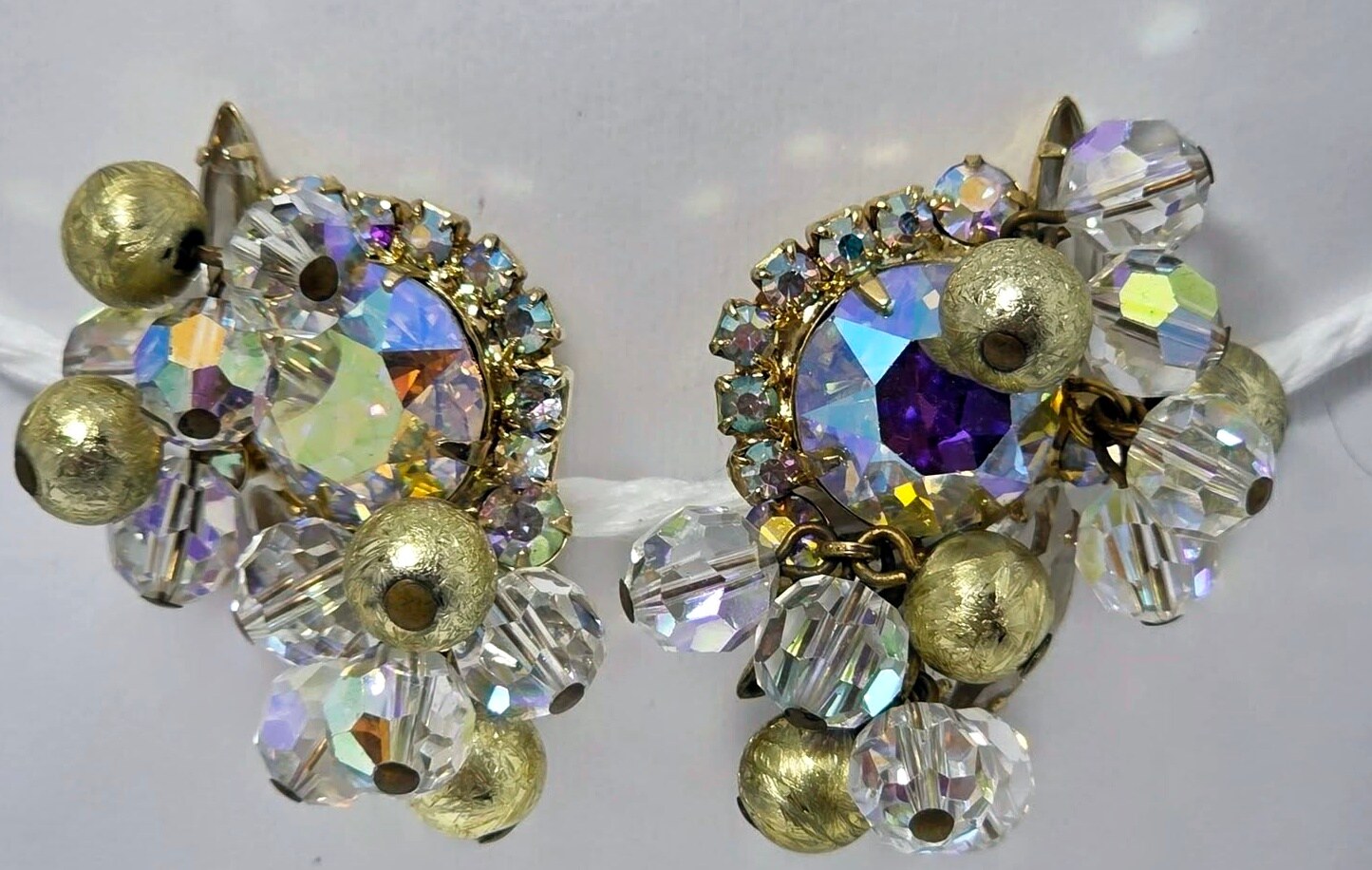 Front view of AB Navettes Earrings Clip