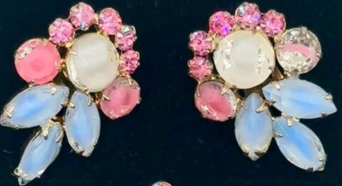 Pastel Navettes Givre Earrings Clip