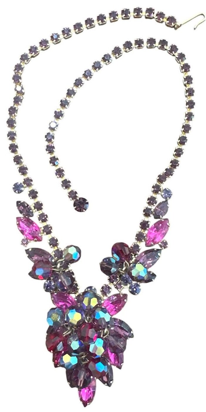 Front view of Multiple Colors Navettes Necklace