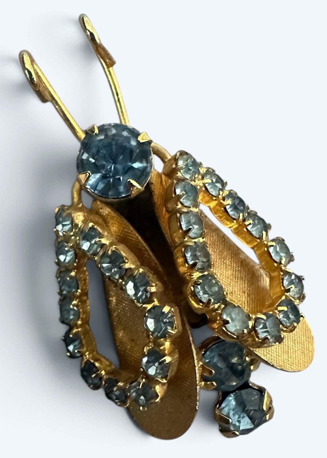 Front view of Blue Chatons Only Brooch