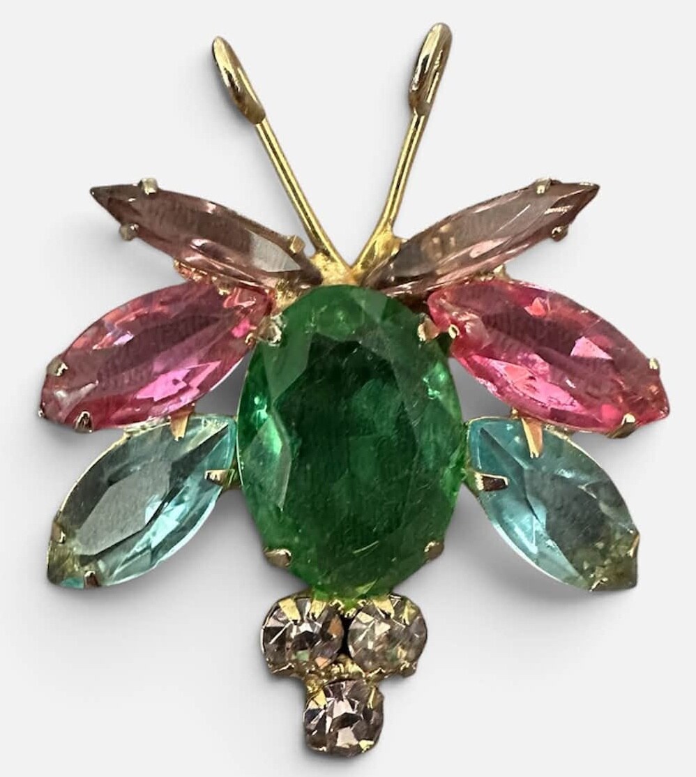 Front view of Multiple Colors Oval Brooch