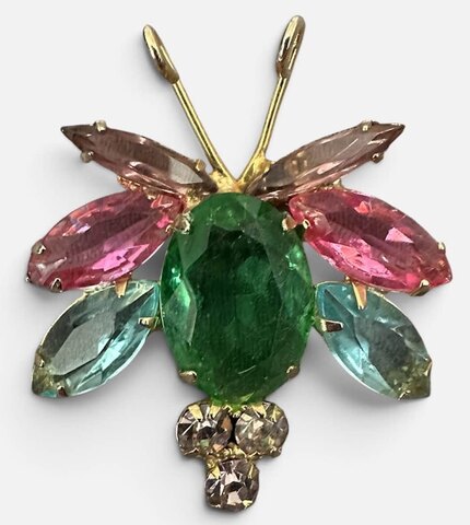 Multiple Colors Oval Brooch