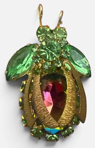 Green Oval Multi-Color/Shaded Brooch