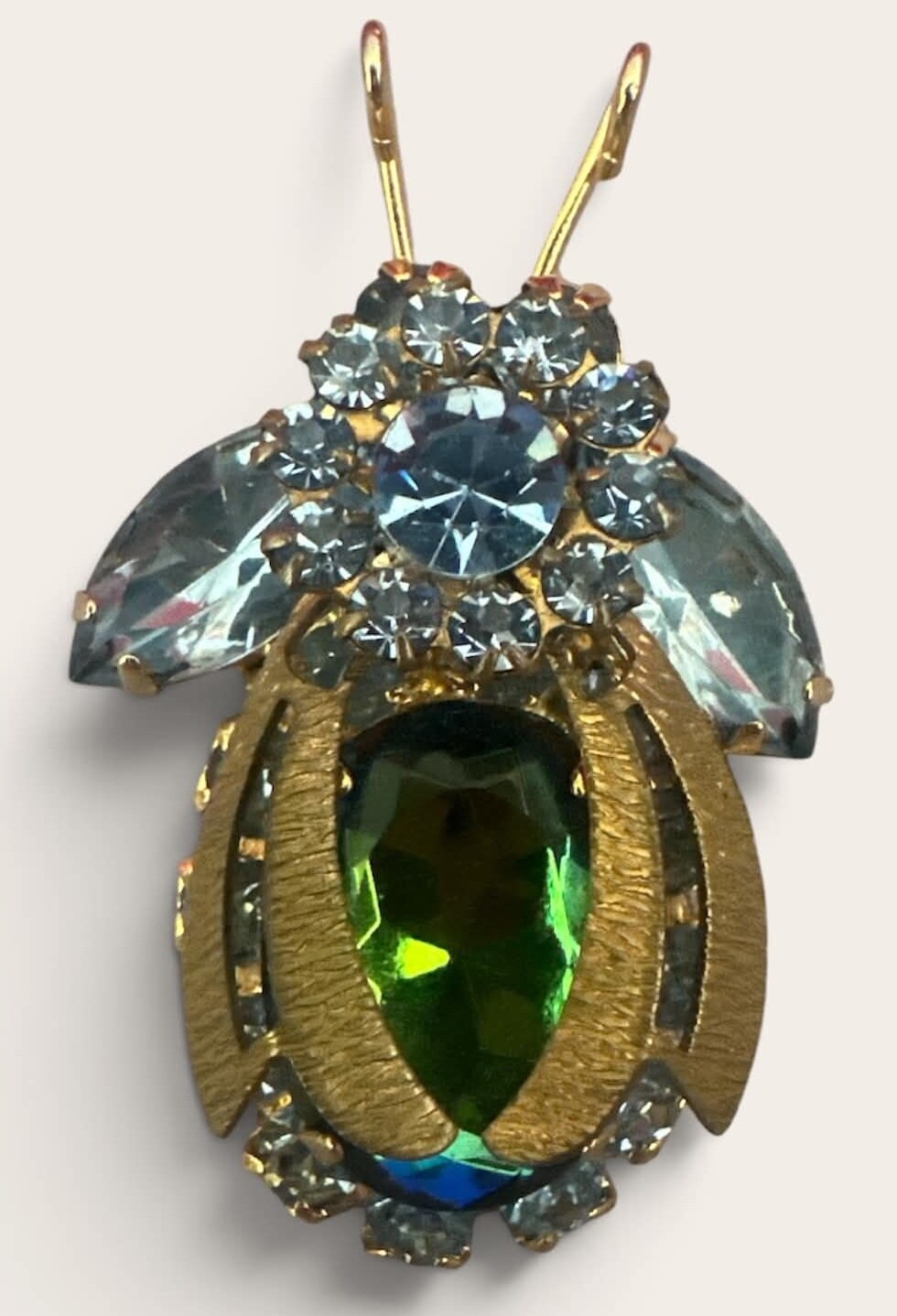 Front view of Blue Oval Multi-Color/Shaded Brooch