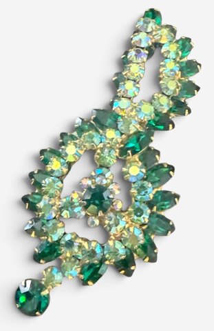 Green Navettes Brooch