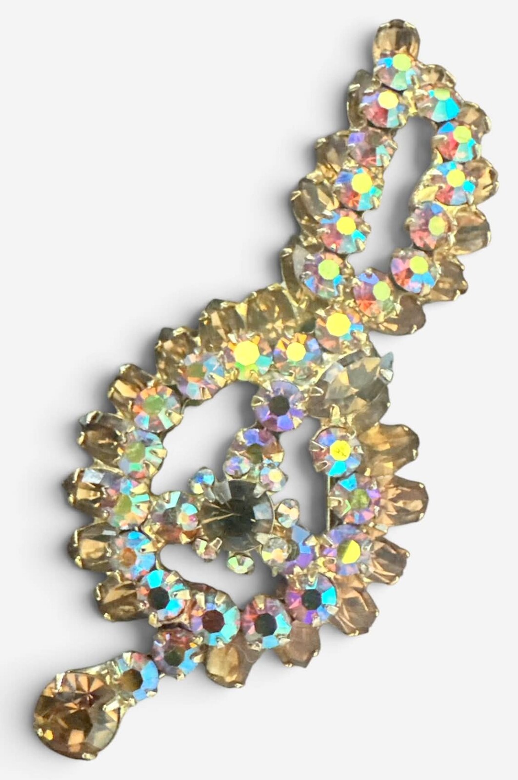 Front view of Topaz Navettes Brooch