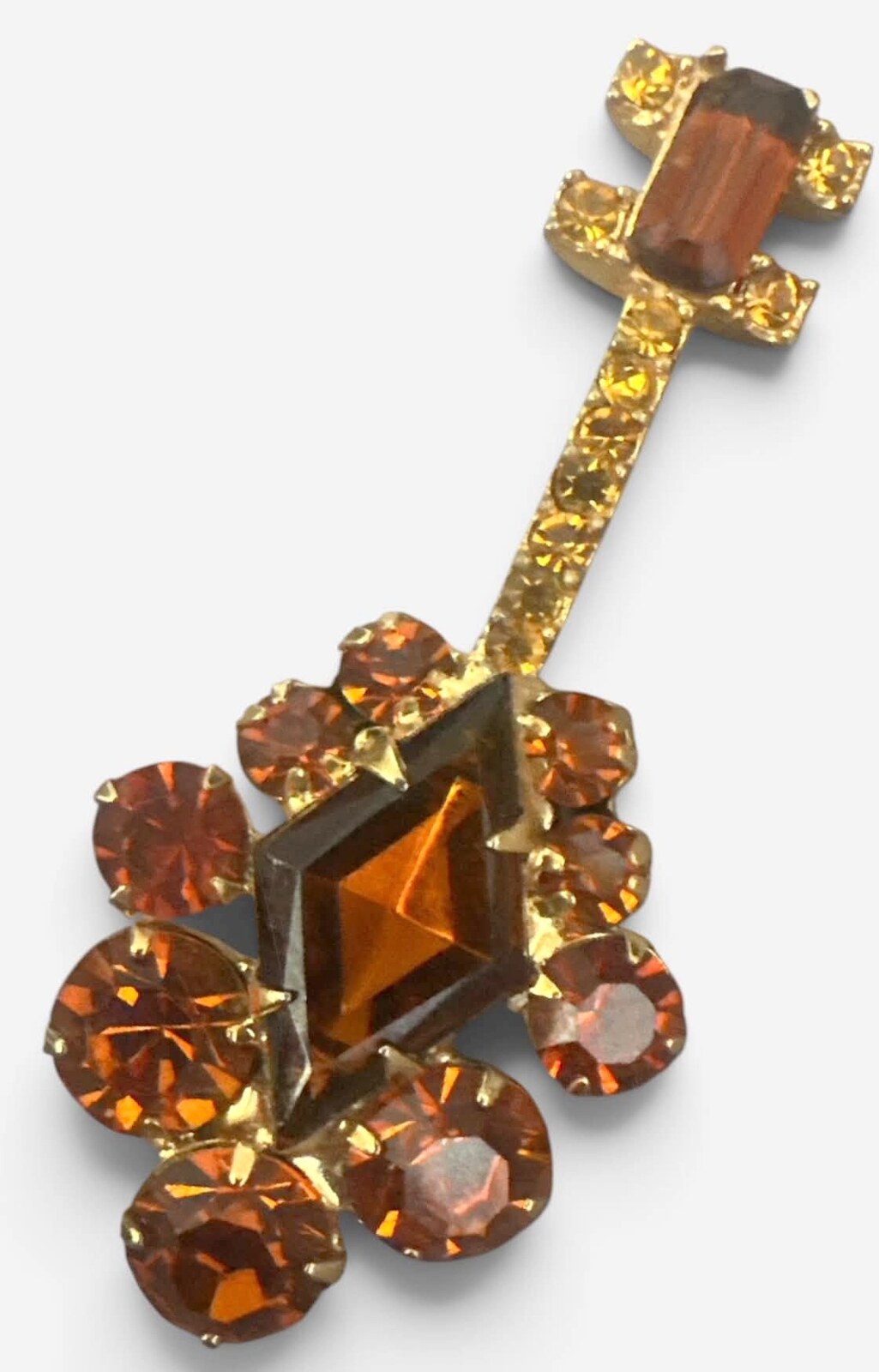 Front view of Topaz Diamond Brooch