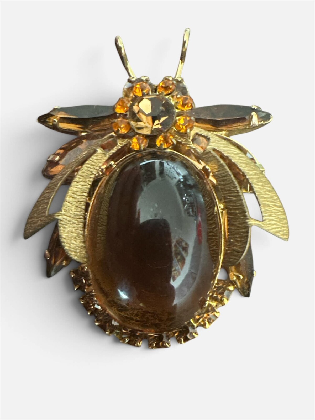 Front view of Topaz Cabochons Brooch