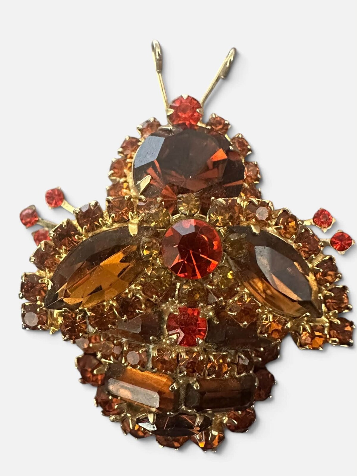 Front view of Topaz Baguettes Brooch