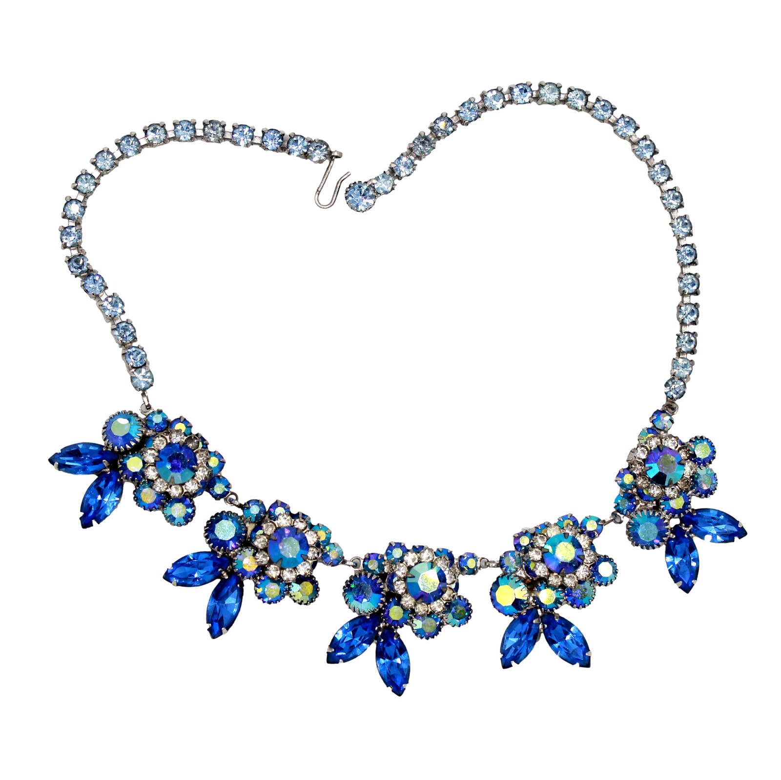 Front view of Blue Navettes Necklace