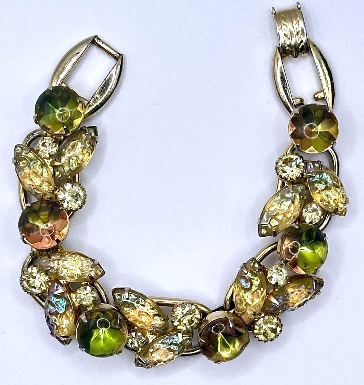 Front view of Multiple Colors Cabochons Bracelet 5 Link