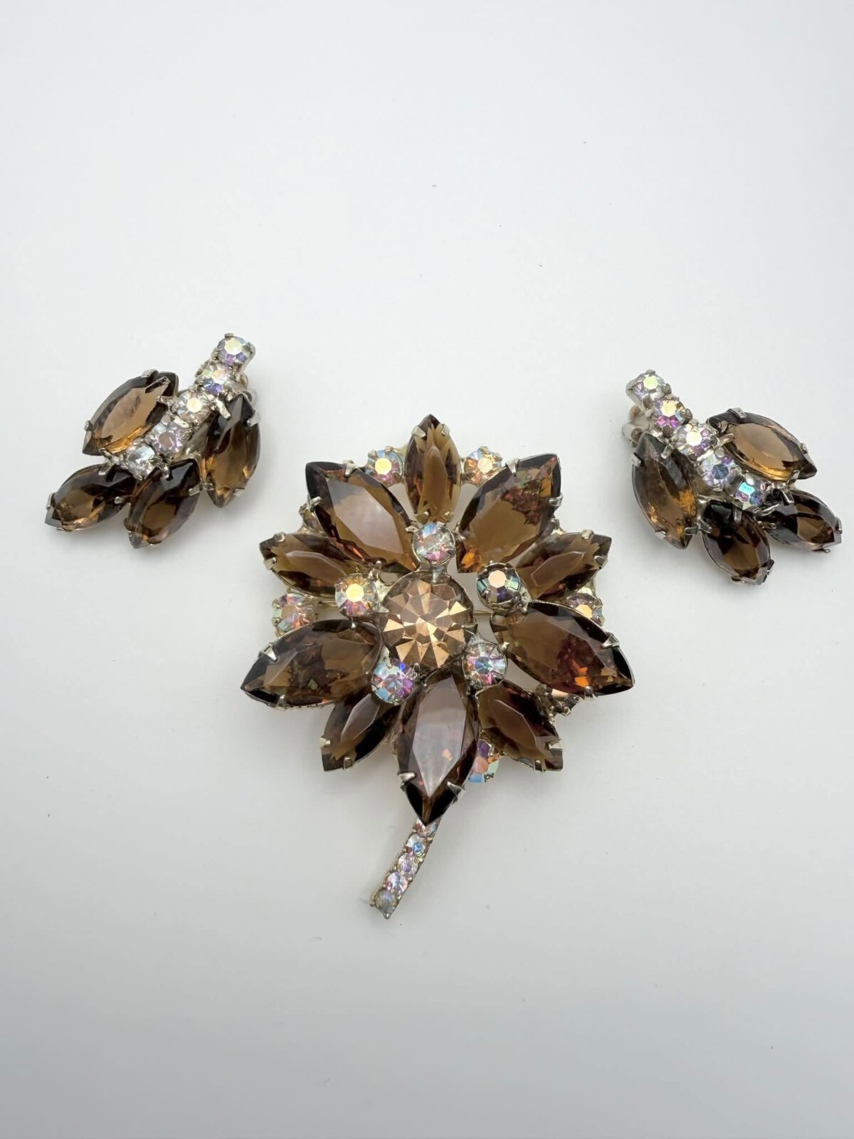 Front view of Topaz Navettes Brooch