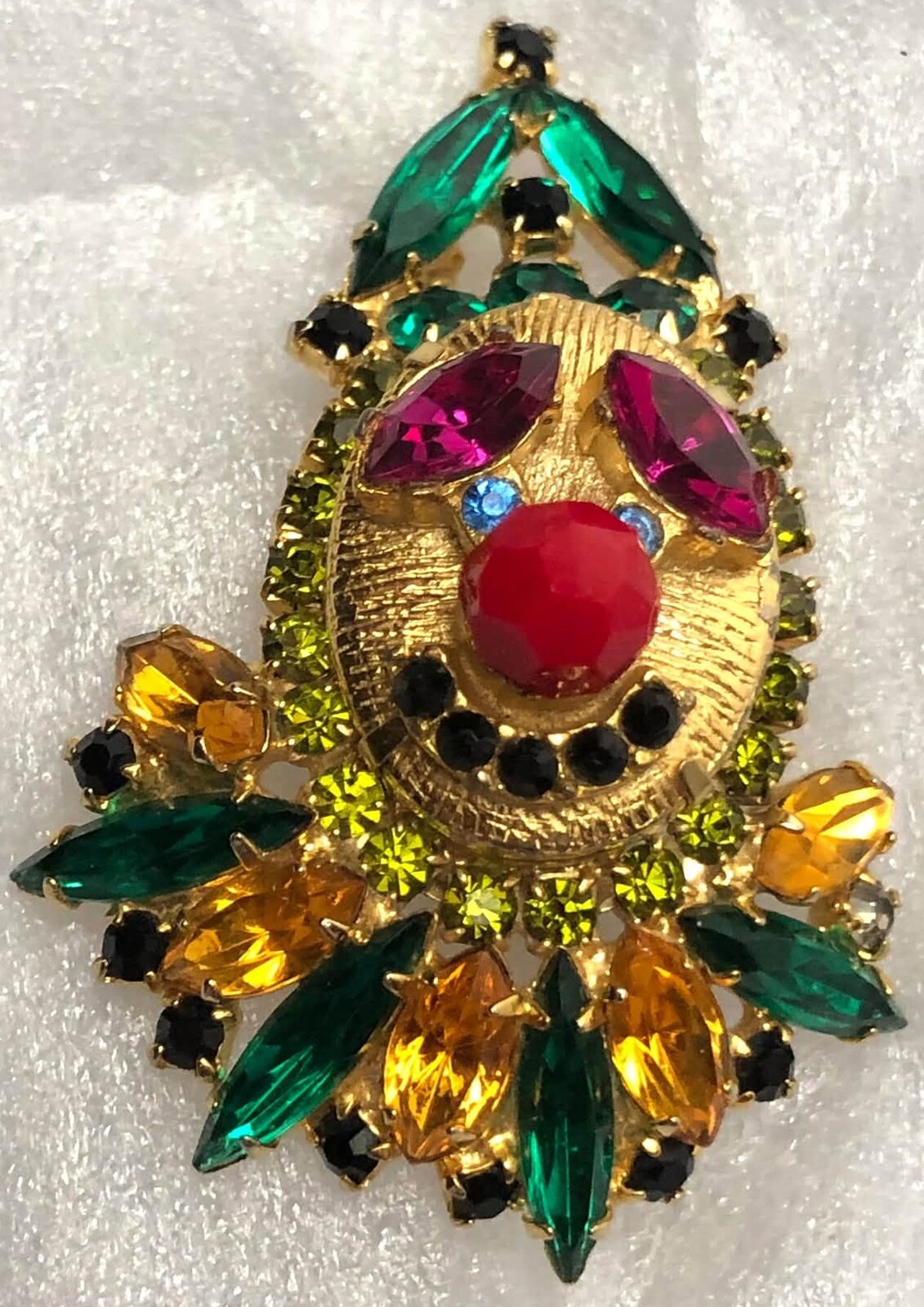Front view of Multiple Colors Navettes Brooch