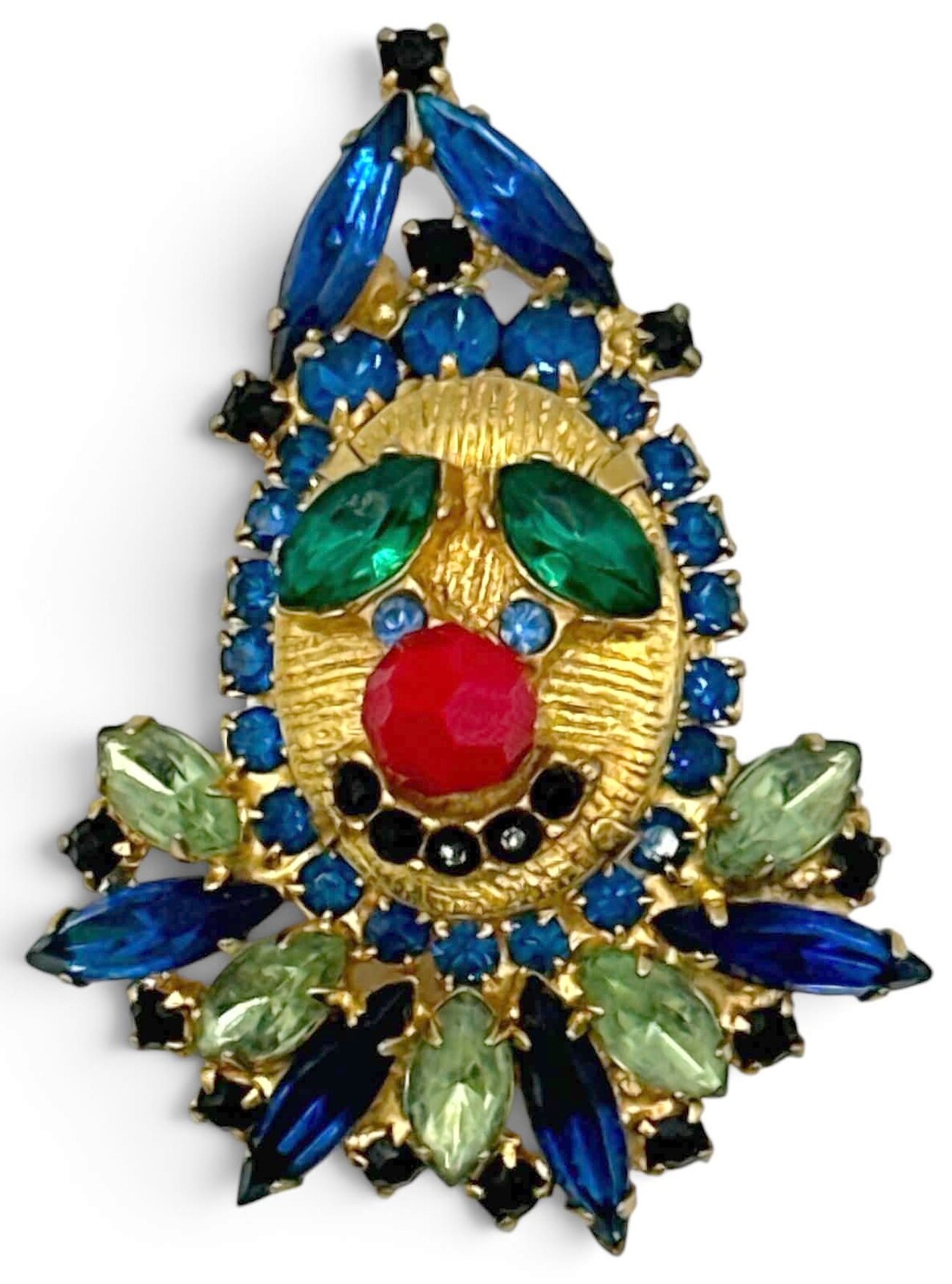 Front view of Multiple Colors Navettes Brooch