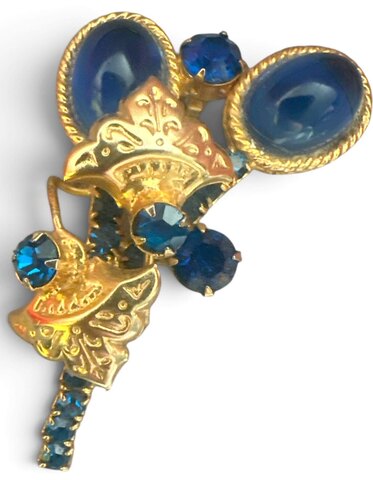 Blue Cabochons Brooch