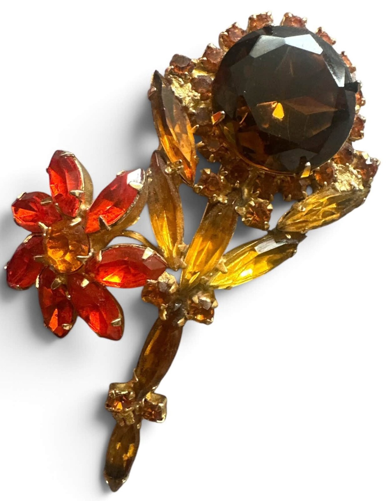 Front view of Topaz Navettes Brooch