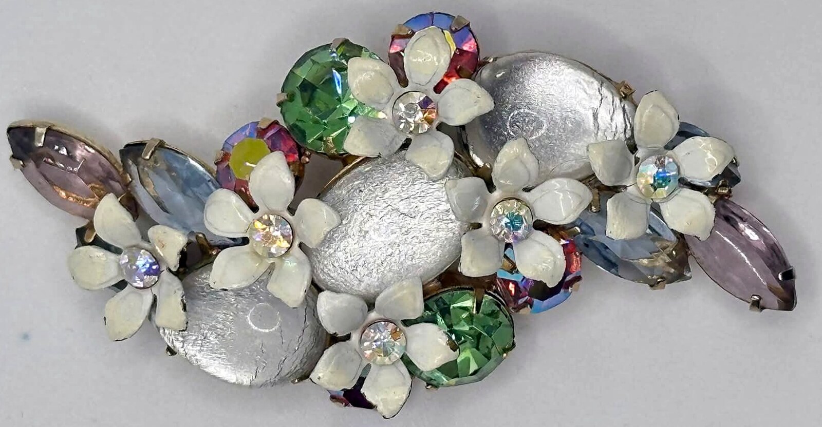 Front view of Multiple Colors Cabochons Brooch