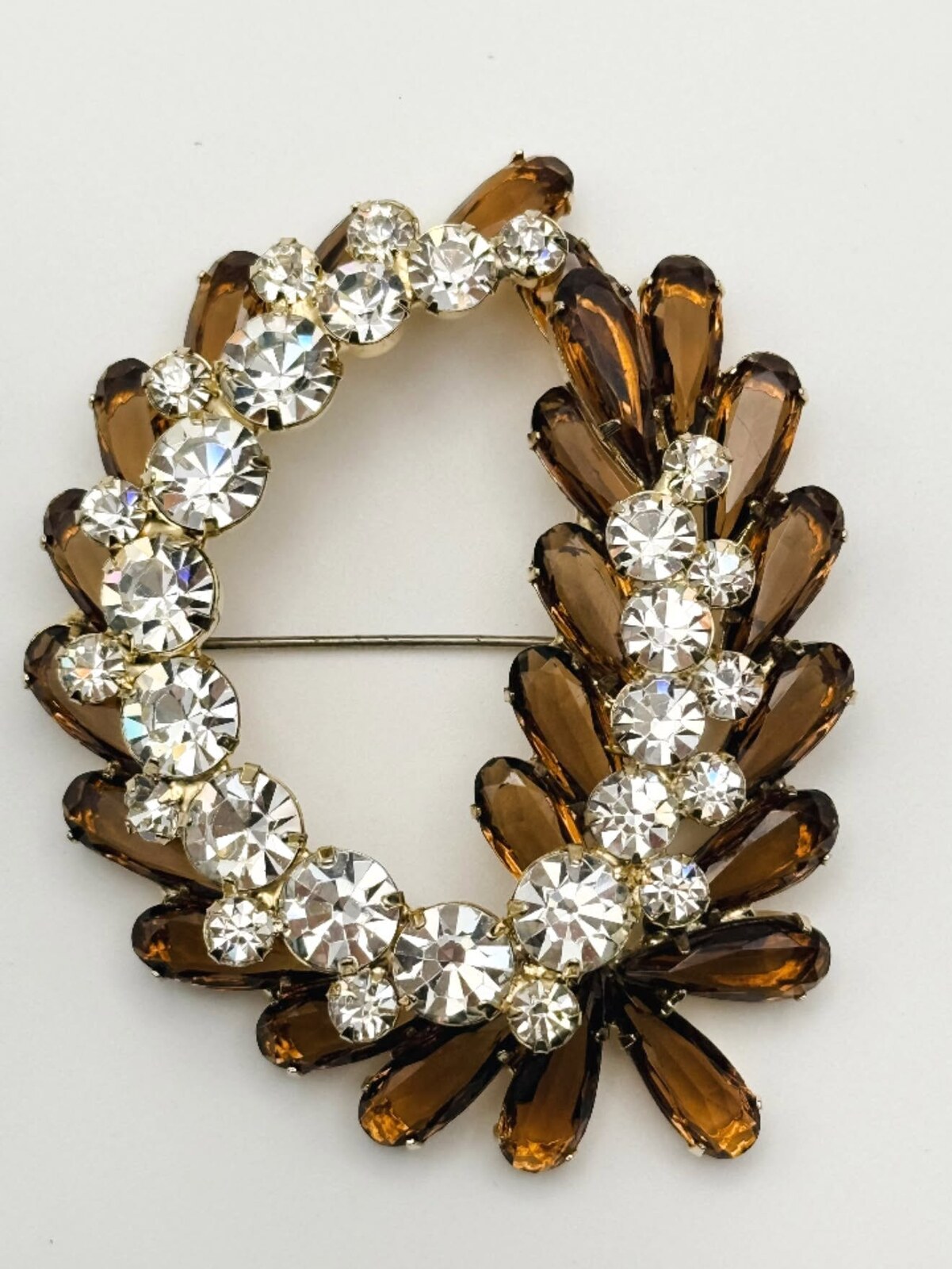Front view of Topaz Pear Brooch