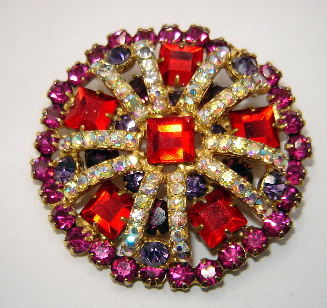 Front view of Multiple Colors Square Brooch