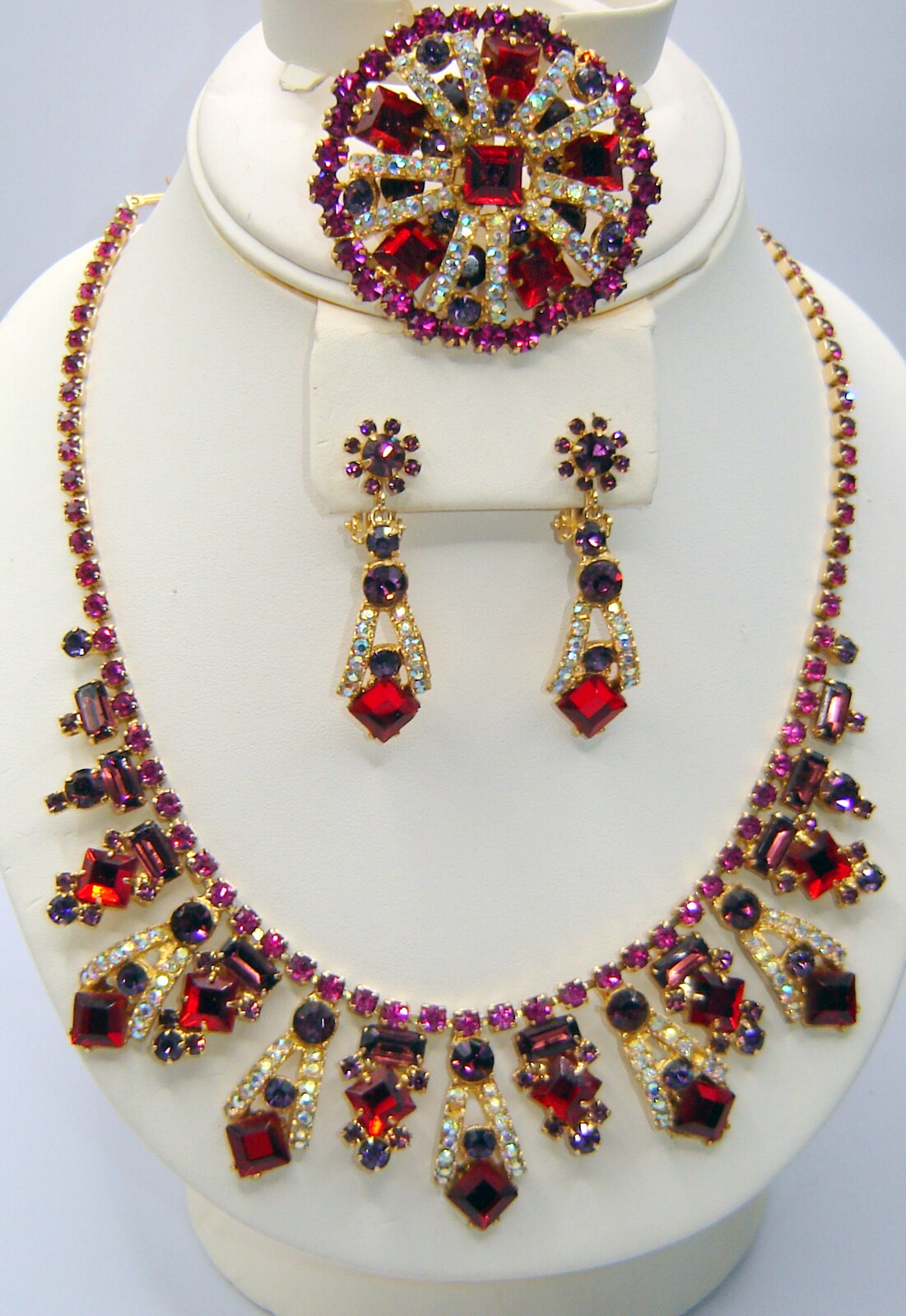 Front view of Multiple Colors Square Necklace