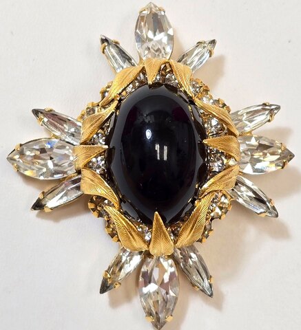 Black (jet) Cabochons Brooch