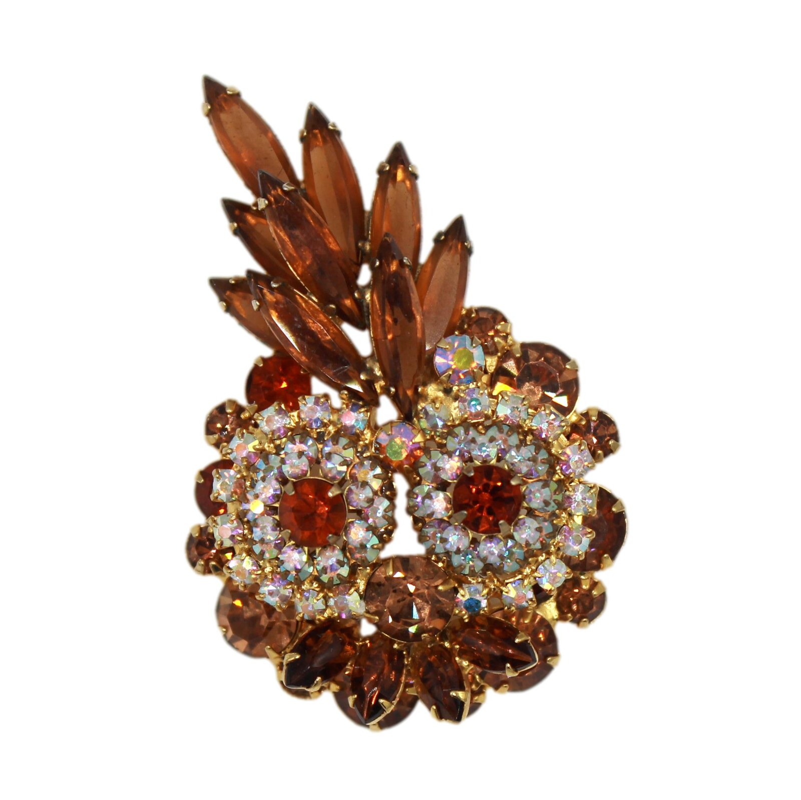 Front view of Topaz Navettes Brooch