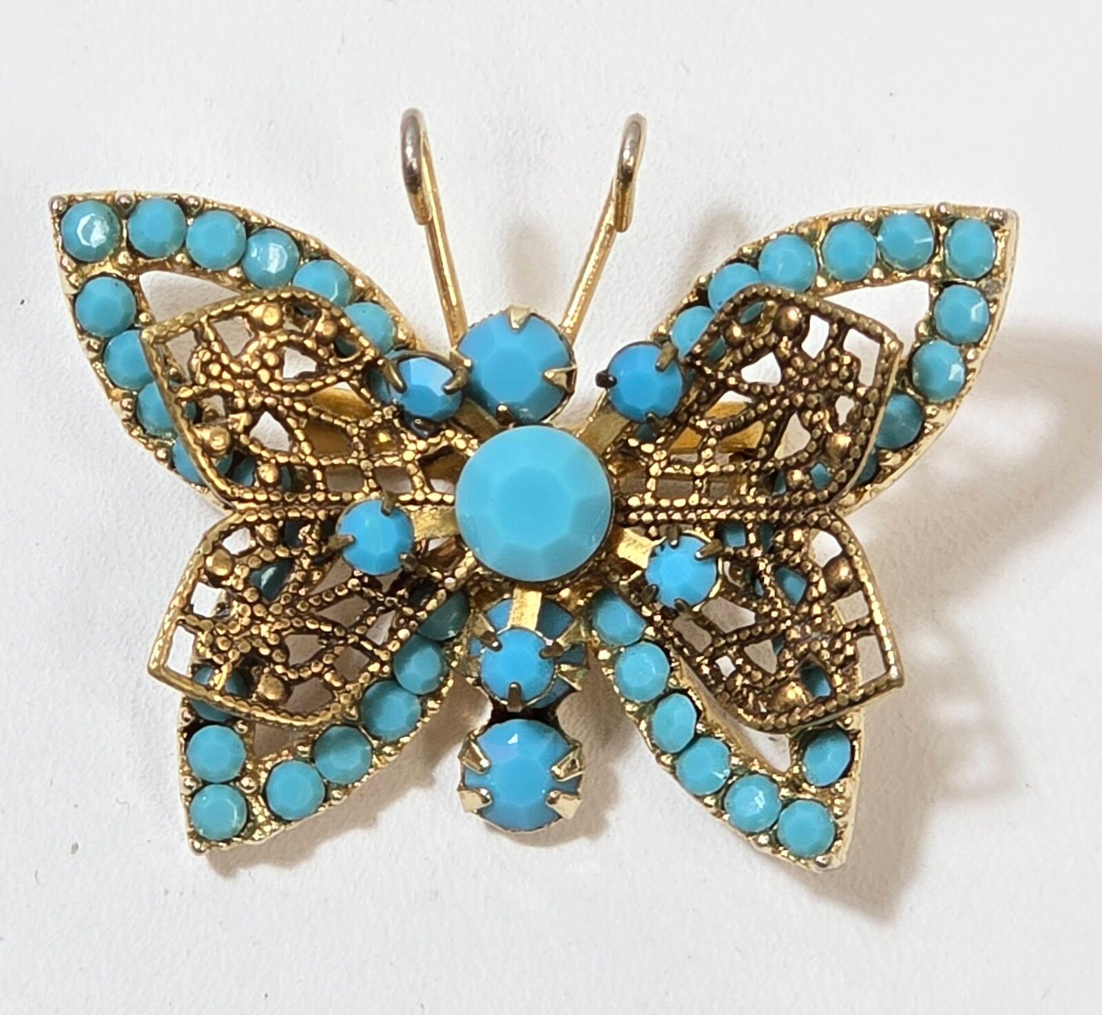 Front view of Turquoise Chatons Only Brooch