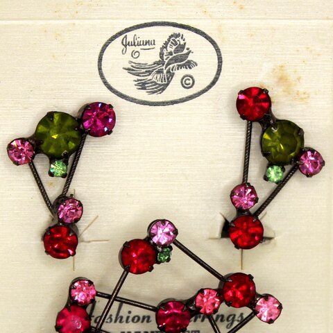 Pink Chatons Only Earrings Clip