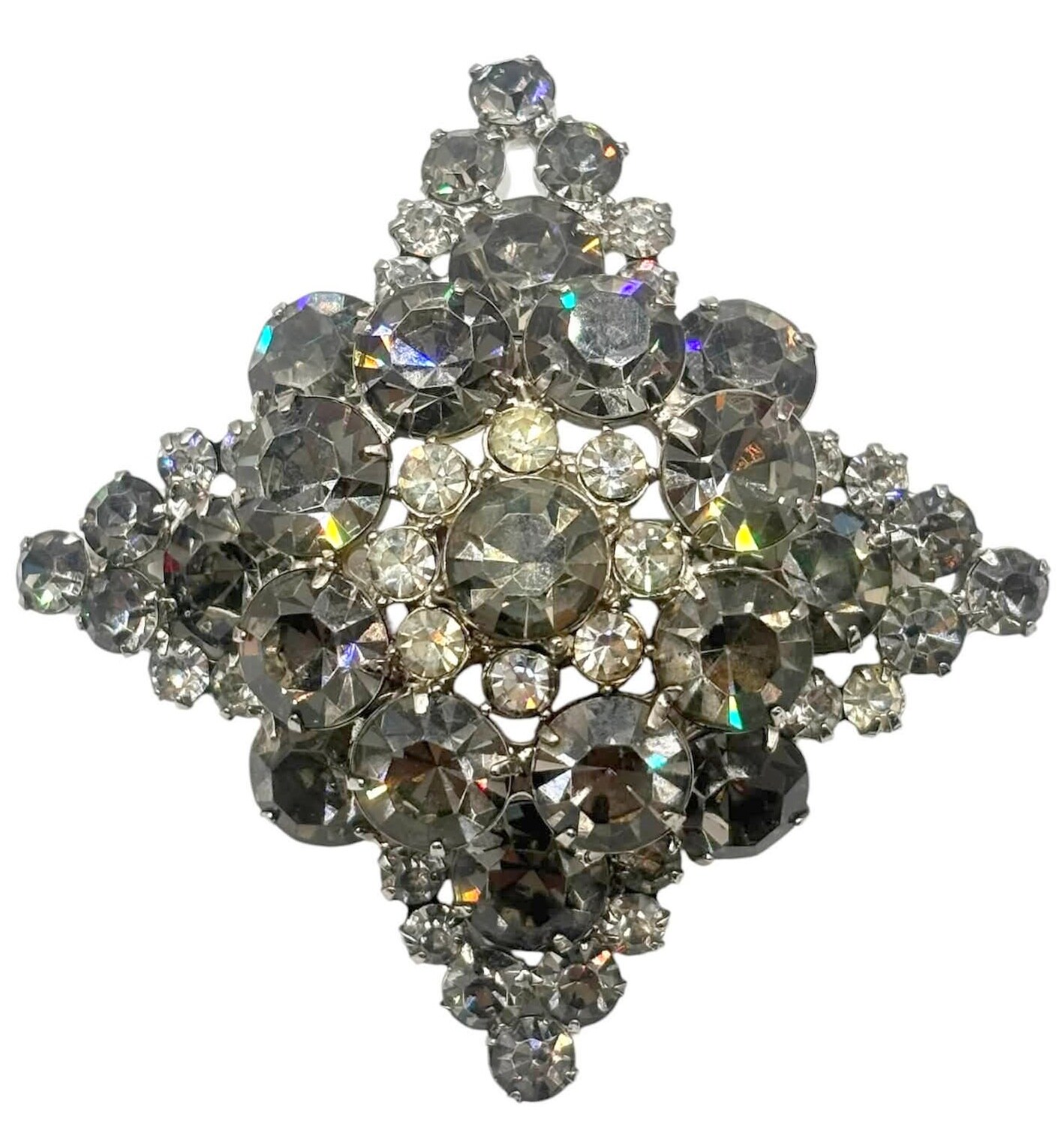 Front view of Gray (black Diamond) Chatons Only Brooch