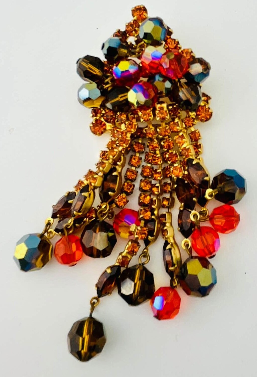 Front view of Fall Navettes Brooch