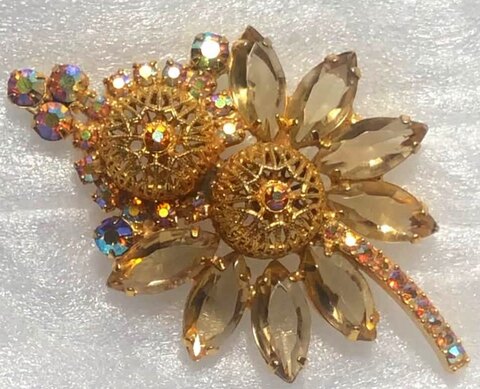 Topaz Navettes Brooch