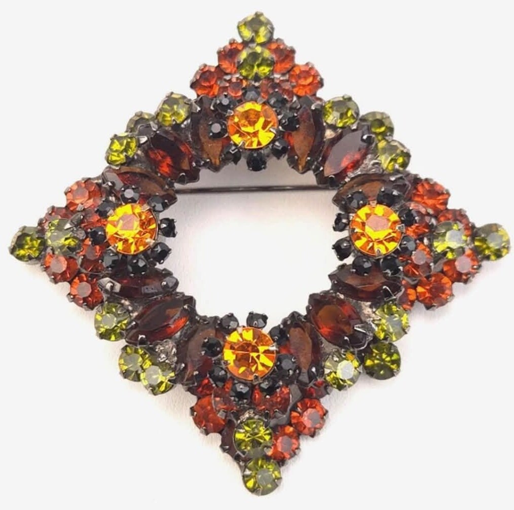 Front view of Fall Navettes Brooch