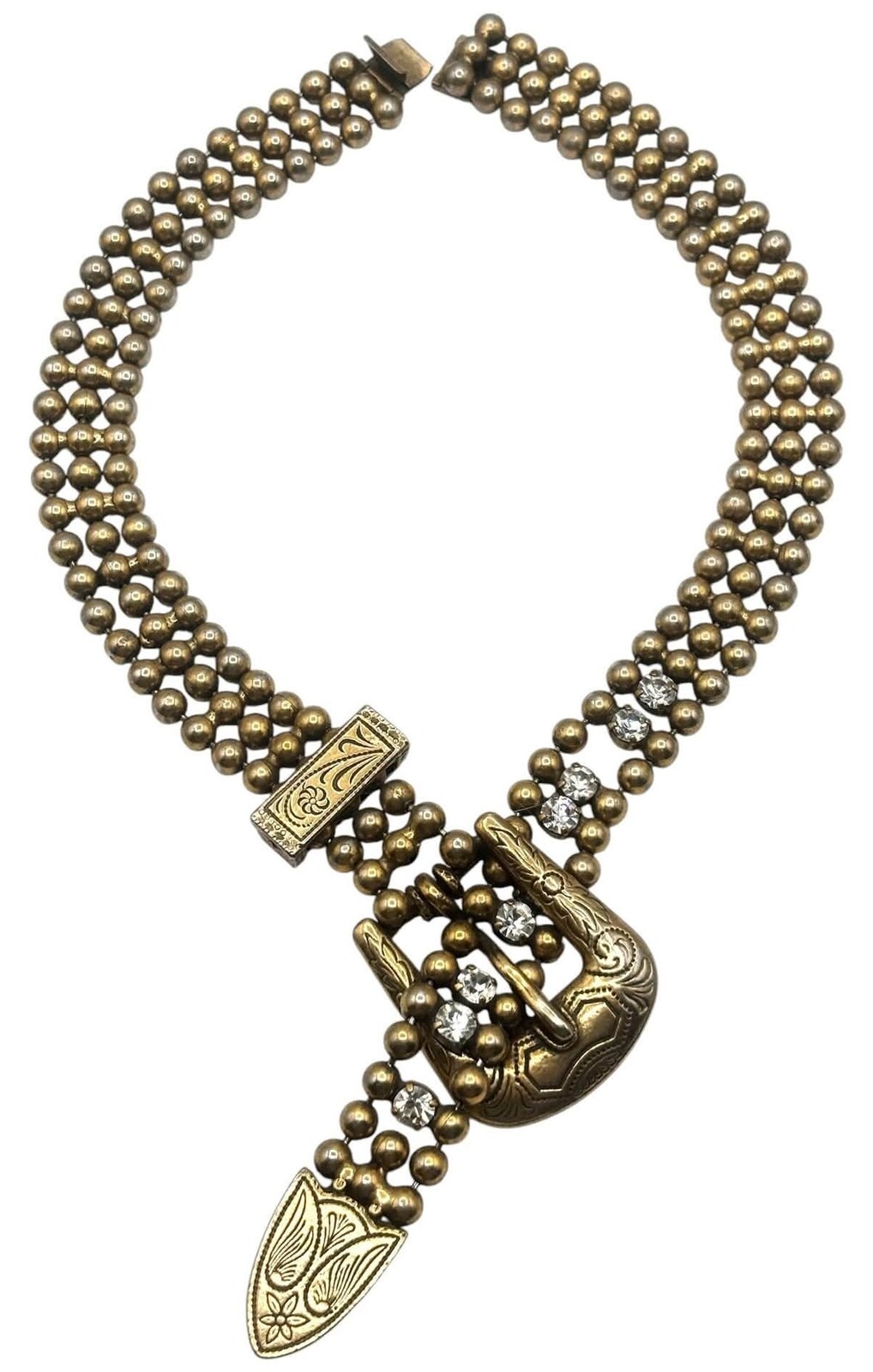 Front view of Clear Chatons Only Necklace
