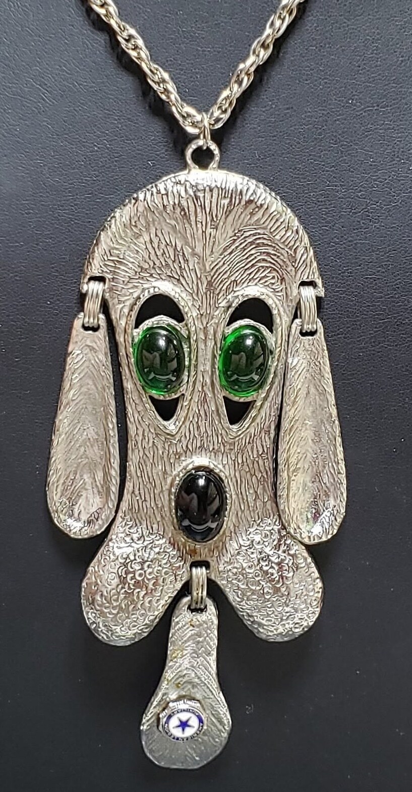 Front view of Green Cabochons Pendant