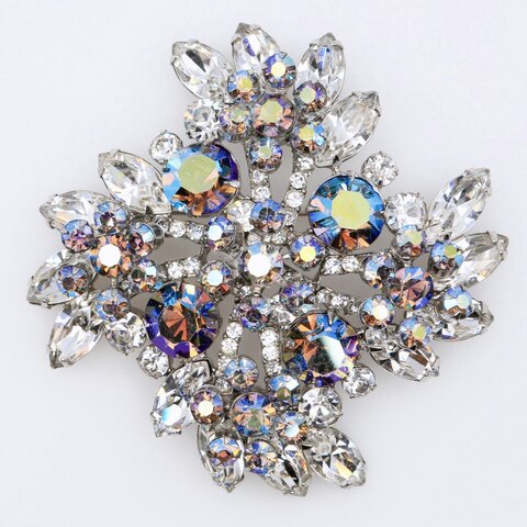 Clear Navettes Brooch