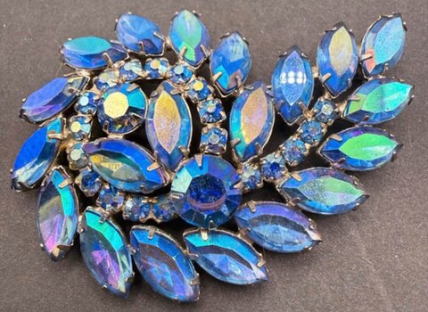 Blue Navettes Brooch