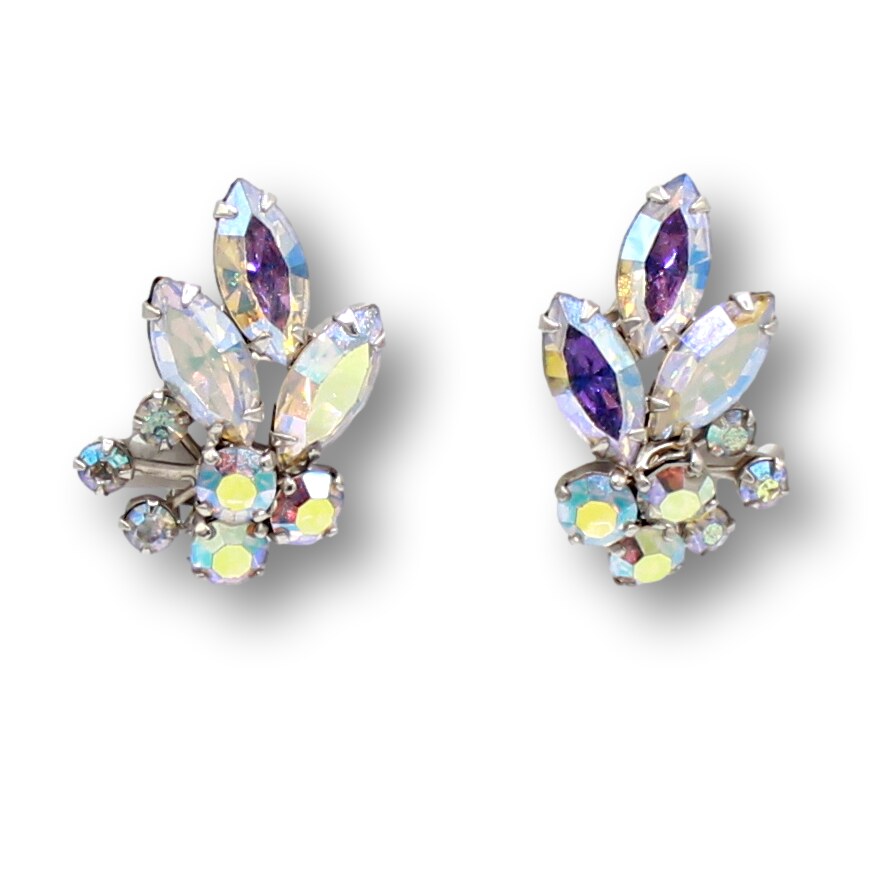 Front view of AB Navettes Earrings Clip