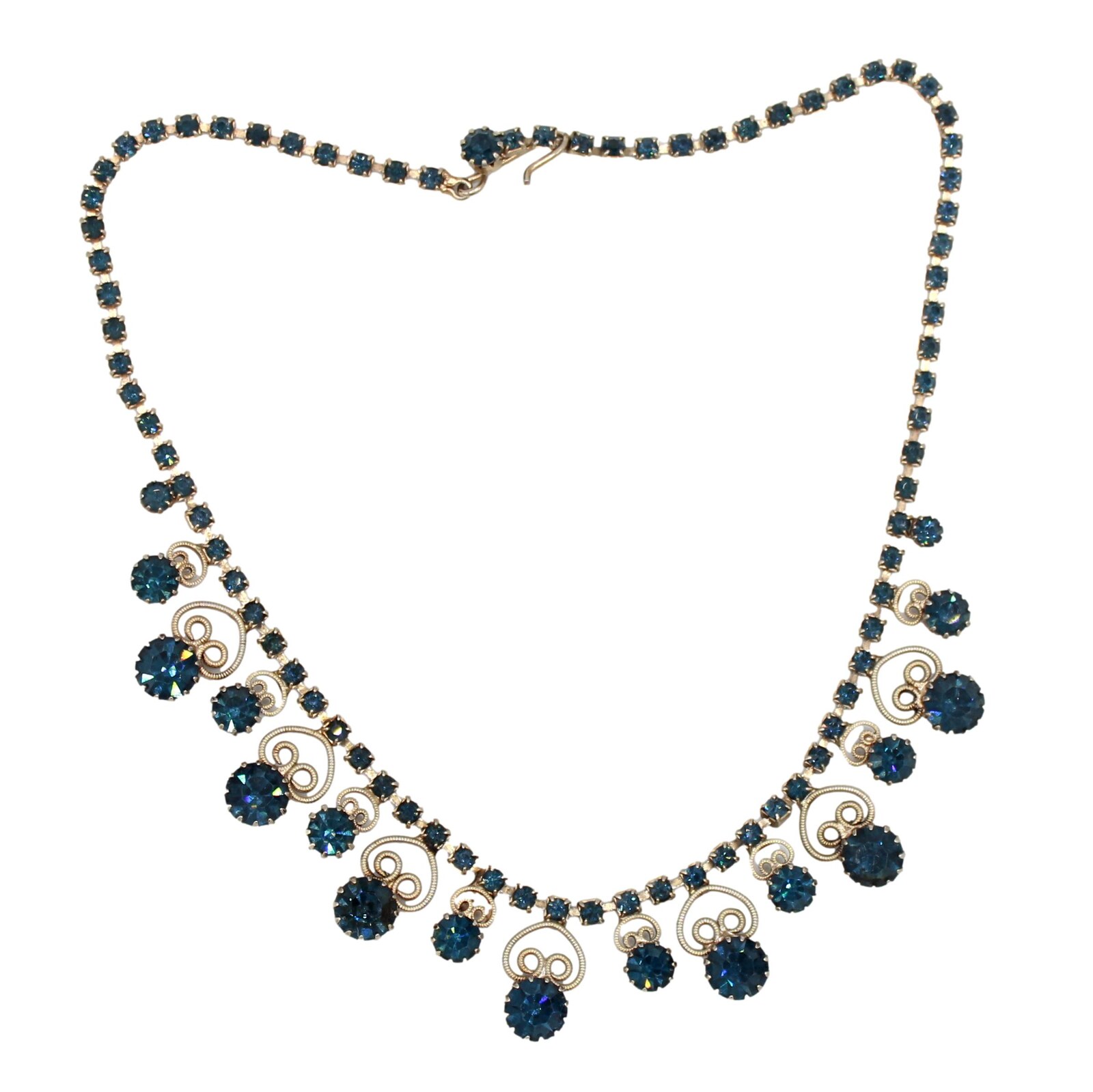 Front view of Blue Chatons Only Necklace
