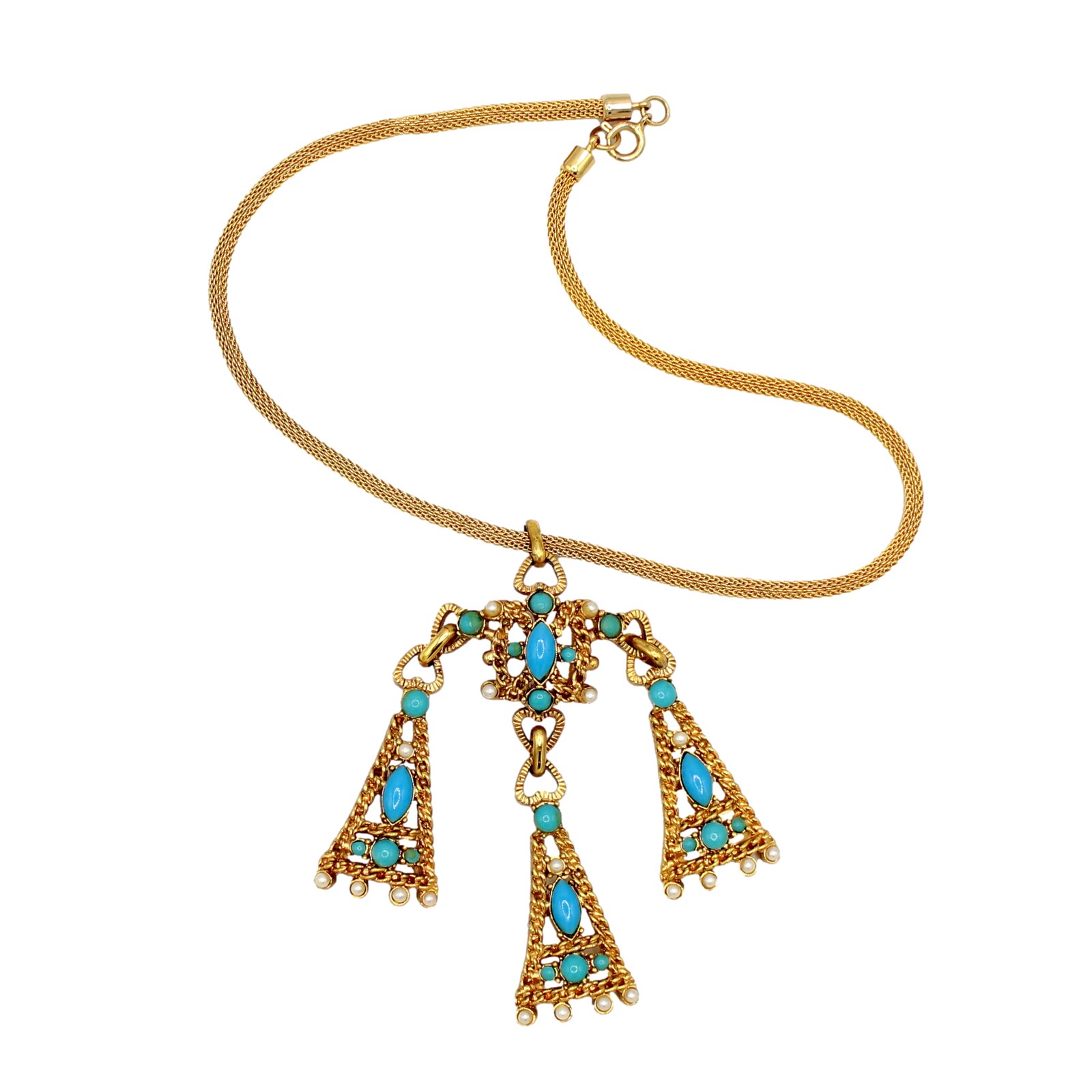 Front view of Turquoise Cabochons Pendant
