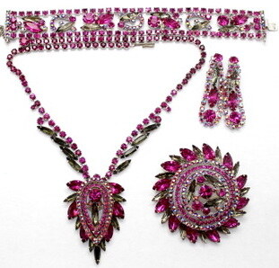 Front view of Multiple Colors Navettes Brooch