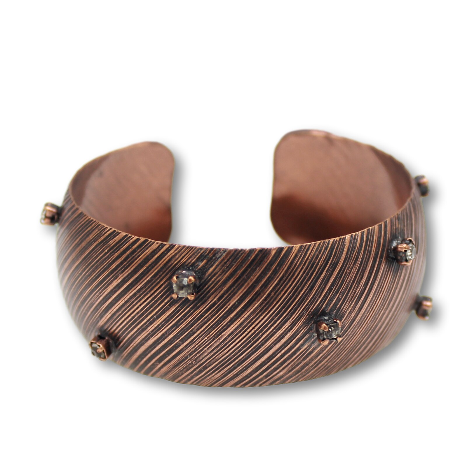 Front view of Clear Chatons Only Bracelet Cuff