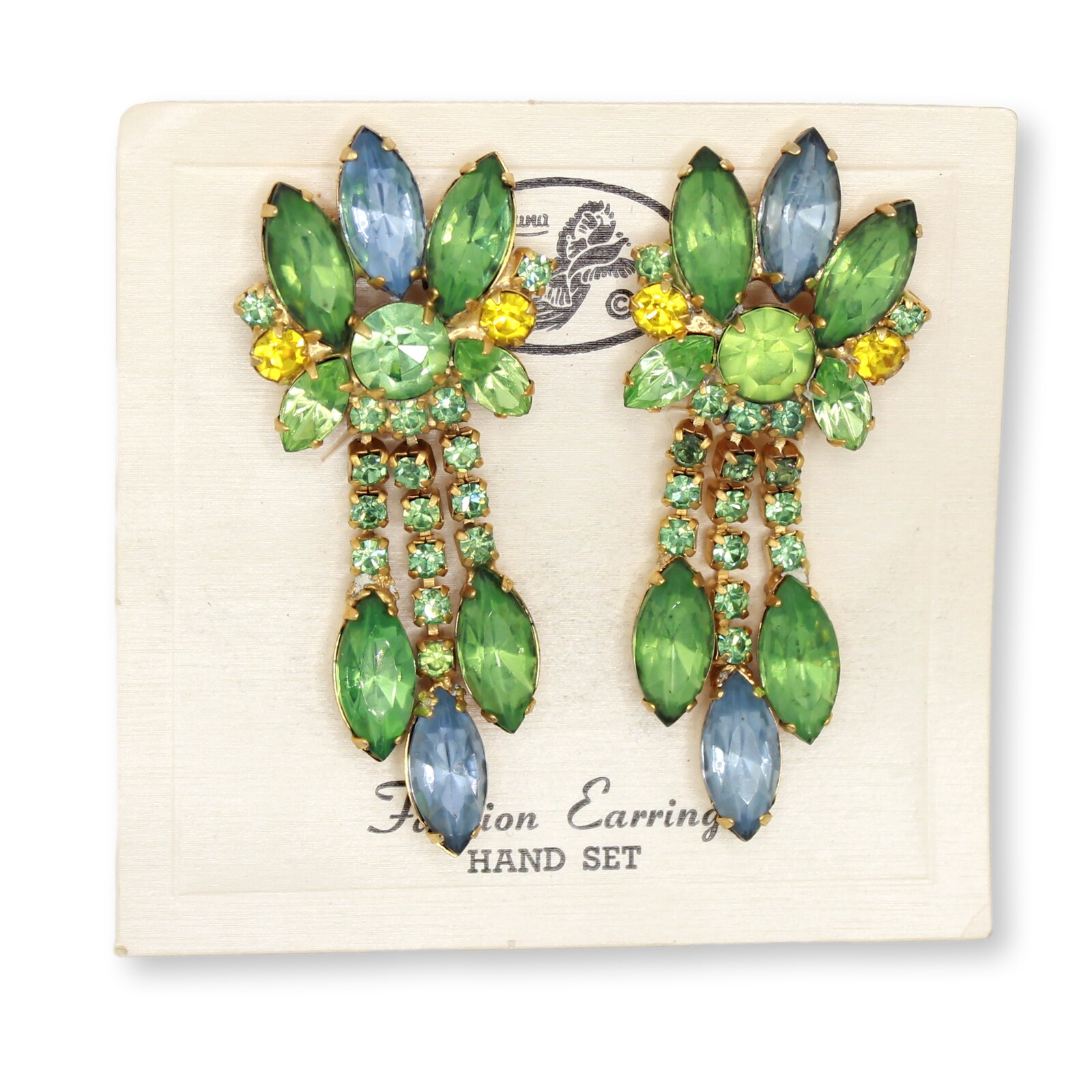 Front view of Multiple Colors Navettes Earrings Clip