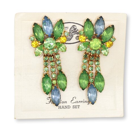 Multiple Colors Navettes Earrings Clip