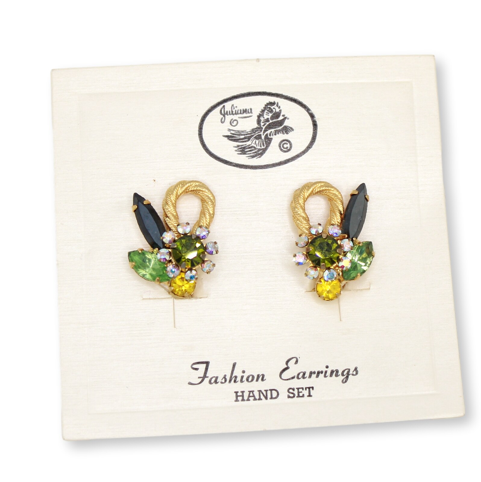 Front view of Multiple Colors Navettes Earrings Clip